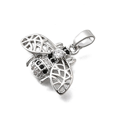 Brass Micro Pave Cubic Zirconia Pendants KK-P336-16B-P-1