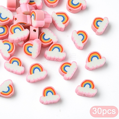 30Pcs Handmade Polymer Clay Beads CLAY-YW0002-26C-1