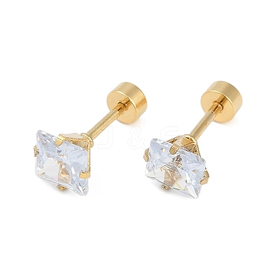 Square Glass Ear Fake Plugs EJEW-H105-24G-D-1