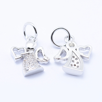 Brass Micro Pave Cubic Zirconia Charms X-KK-P133-03P-NR-1