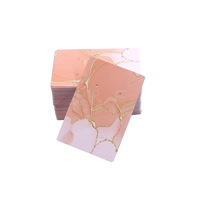 100Pcs Rectangle Gold Stamping Paper Necklace and Earring Display Cards PW-WG32565-10-1