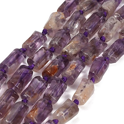 Natural Purple Phantom Quartz/Purple Lodolite Quartz Beads Strands GG-CBACBBC-A01-01-1