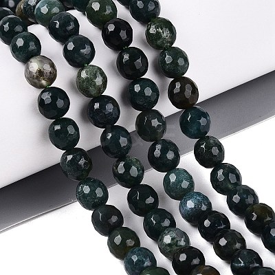 Natural Moss Agate Beads Strands G-Q606-42A-01-1