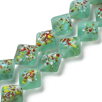 Frosted Handmade Lampwork Beads Strands LAMP-A010-01F-1
