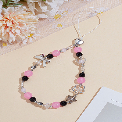 1Pc PVC Flower Mobile Straps AJEW-LP0005-13-1