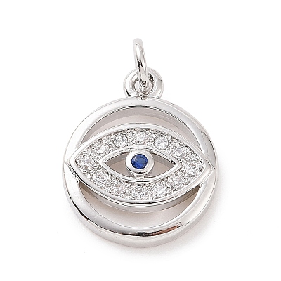 Brass Micro Pave Cubic Zirconia Pendants KK-C012-20P-1