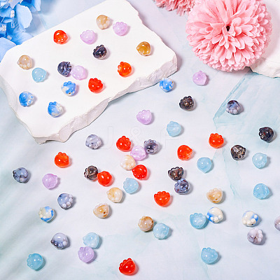 140Pcs 7 Colors Two Tone Acrylic Beads TACR-TA0001-50A-1