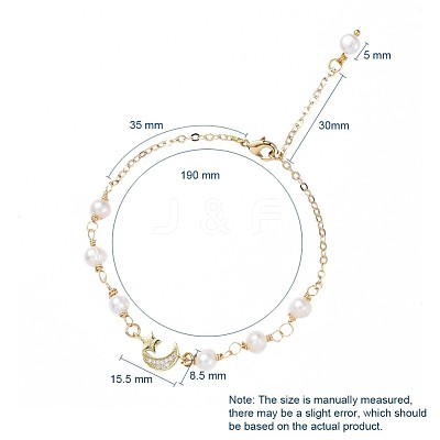 Natural Pearl Link Bracelets BJEW-JB04884-1