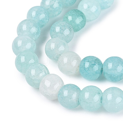 Baking Paint Crackle Glass Beads Strands GLAA-Q106-03A-15-1