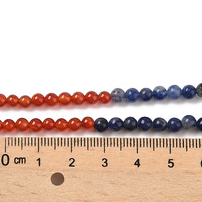 Chakra Natural Yellow Jade & Crystal Quartz & Green Aventurine & Rose Quartz & Carnelian & Sodalite & Amethyst Beads Strands G-NH0002-E03-4mm-1