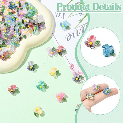 100Pcs 10 Colors Transparent Resin Cabochons FIND-CJ0004-67-1