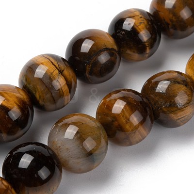 Natural Tiger Eye Round Bead Strands G-R200-14mm-1
