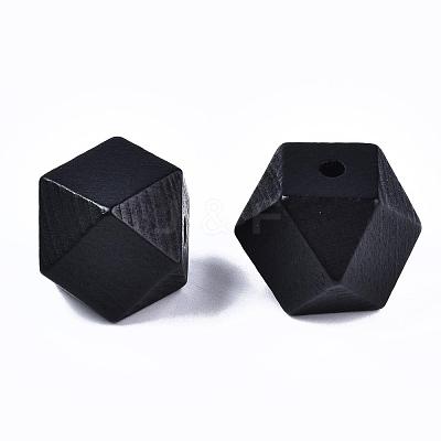 Faceted Unfinished Wood Beads WOOD-WH0014-01-E-A-1