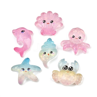 Sea Animals Transparent Resin Cabochons RE-CBAA0C5-03-1