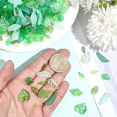 350Pcs 10 Styles Transparent Acrylic Pendants OACR-PA0001-23-1
