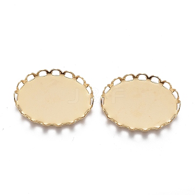 304 Stainless Steel Cabochon Settings X-STAS-P249-13A-G-1