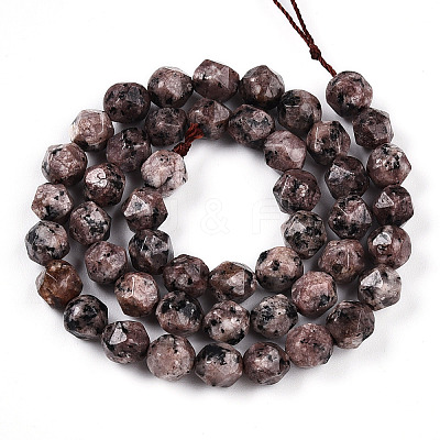 Dyed Natural Sesame Jasper Beads Strands G-T139-8mm-47D-1