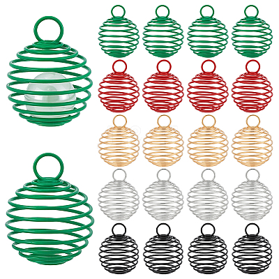 50Pcs 5 Colors Spray Painted Stainless Steel Wire Pendants FIND-PH0027-06-1