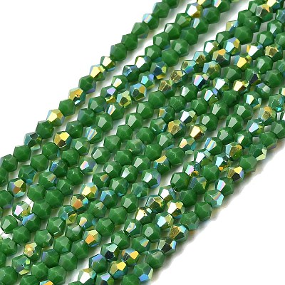 AB Color Plated Opaque Glass Beads Strands GLAA-G127-02G-1