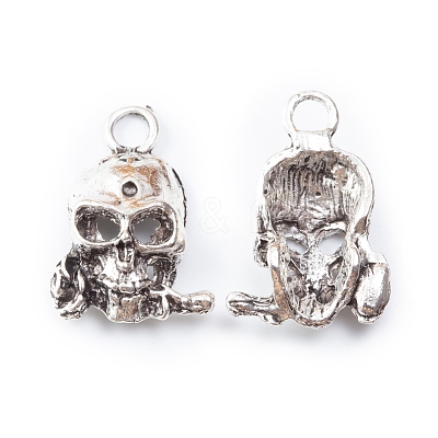Tibetan Style Alloy Pendants SKUL-PW0002-132AS-1