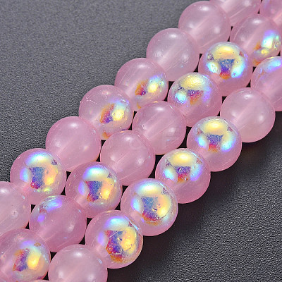 Spray Painted Glass Beads Strands X-GGLA-S058-001C-01-1