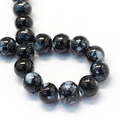Baking Paint Glass Round Bead Strands DGLA-Q019-8mm-73-1