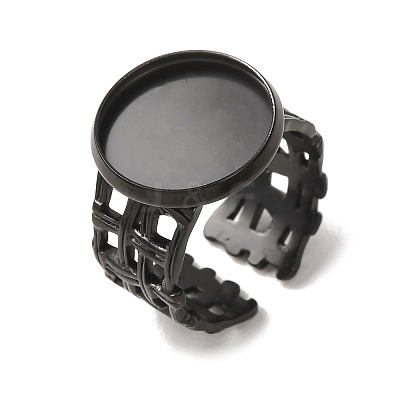 Woven Bezel 304 Stainless Steel Cuff Ring Components SA-CBAD8FA-01EB-04-1