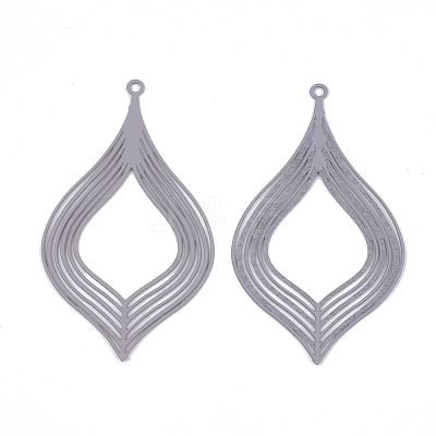430 Stainless Steel Filigree Pendants X-STAS-S108-09A-1