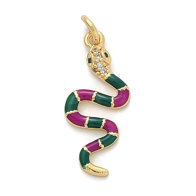 Brass Micro Pave Cubic Zirconia Pendants KK-H494-01G-04-1
