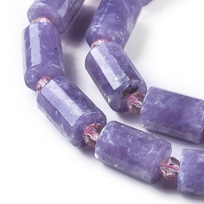 Natural Lepidolite/Purple Mica Stone Beads Strands G-F653-21-1