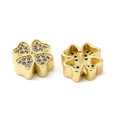 Rack Plating Brass Micro Pave Cubic Zirconia Beads KK-K377-16G-1