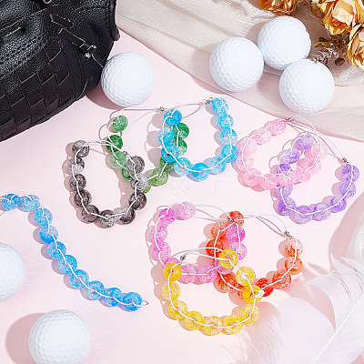 9Pcs 9 Colors Elastic Cords and Acrylic Golf Beads Count Stroke Score Counter HJEW-DR00083-1