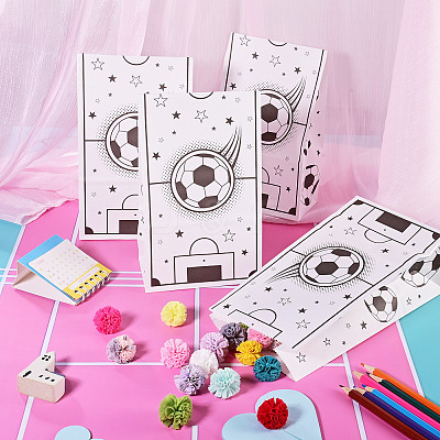 15Pcs Football Pattern Paper Bakery Bags ABAG-TA0002-32A-1