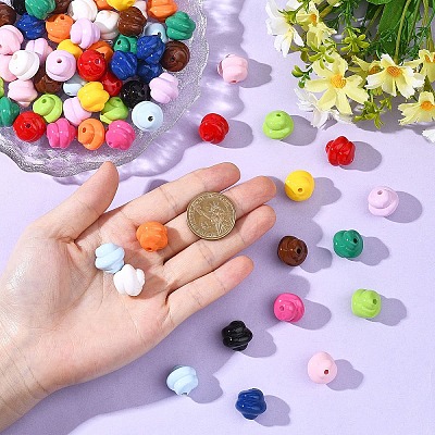 30Pcs Opaque Acrylic Beads OACR-YW0003-87A-1