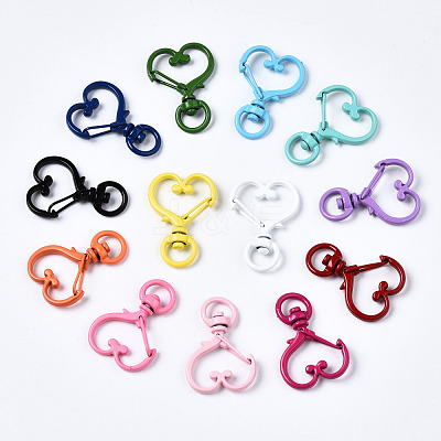 Spray Painted Eco-Friendly Alloy Swivel Snap Hooks Clasps PALLOY-T080-17-NR-1