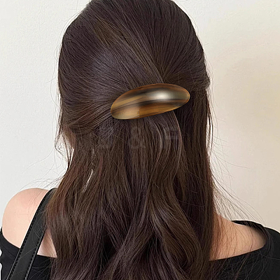 2Pcs 2 Colors Resin and Iron Hair Barrettes PHAR-GO0001-07A-1