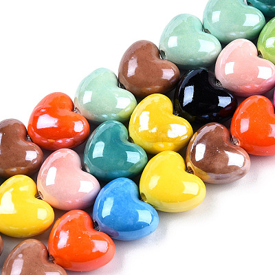 Handmade Porcelain Bead Strands X-PORC-N007-26-1