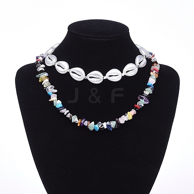 Adjustable Beaded Necklace Sets NJEW-JN02660-1
