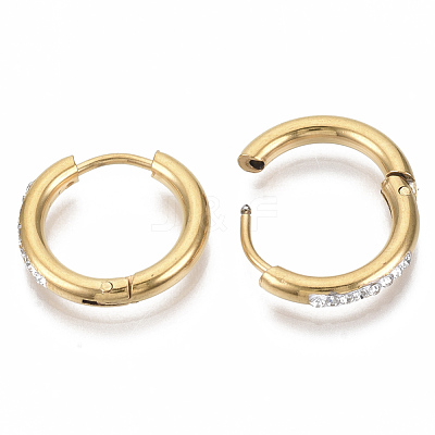 201 Stainless Steel Huggie Hoop Earrings STAS-S079-162C-G-1