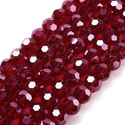 Electroplate Transparent Glass Beads Strands EGLA-A035-T10mm-A07-1