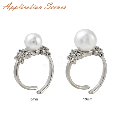 Adjustable Brass Cuff Rings X-ZIRC-F076-02P-1