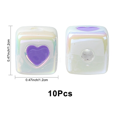 10Pcs Opaque Acrylic Enamel Beads ACRC-FS0001-02D-1