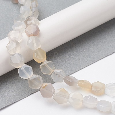 Natural White Agate Beads Strands G-K359-C07-01-1