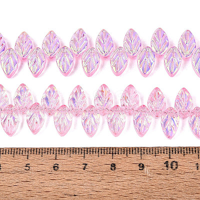 Electroplate Transparent Glass Beads Strands EGLA-N056-03A-05-1
