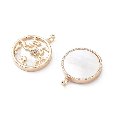 Rack Plating Brass Shell Pendants KK-A183-39G-1