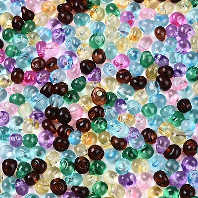 3/0 Baking Paint Glass Fringe Seed Beads SEED-A034-04K-1