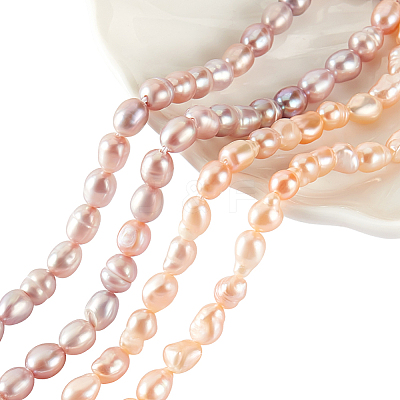 2 Strands 2 Styles Natural Cultured Freshwater Pearl Beads Strands PEAR-GA0001-03-1