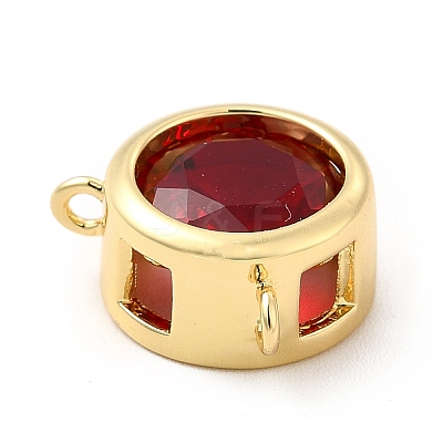 Rack Plating Brass Pave Cubic Zirconia Connector Charms KK-E072-30G-1