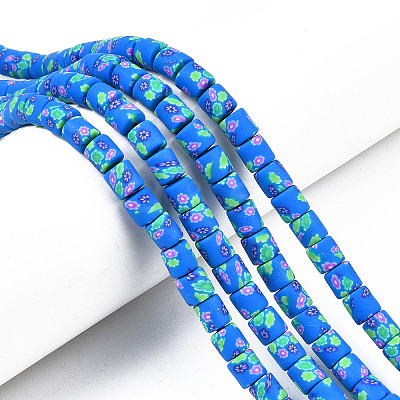Handmade Polymer Clay Bead Strands X-CLAY-T020-10F-1