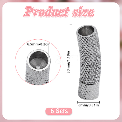 6Pcs 304 Stainless Steel Bayonet Clasps STAS-DR0001-18P-1